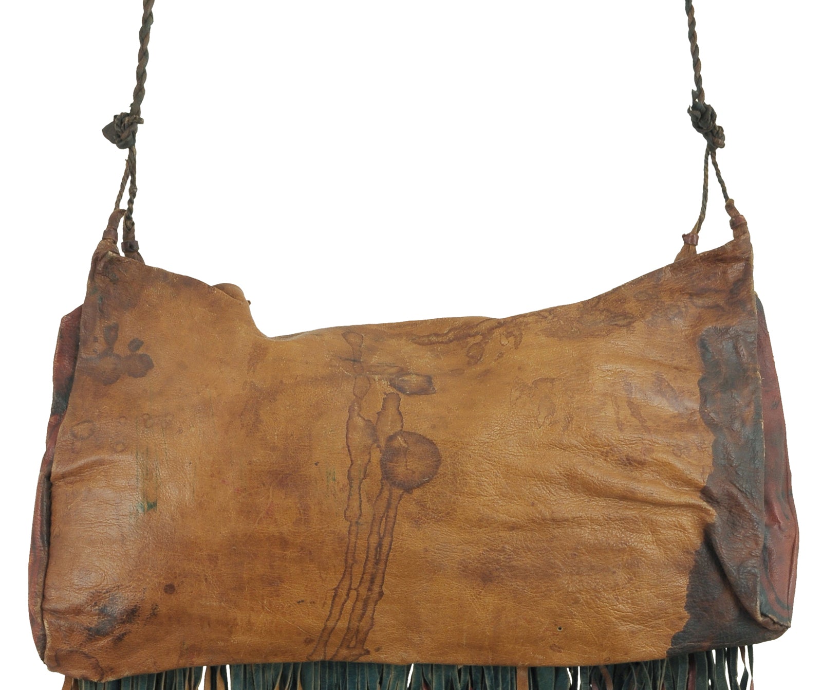 TUAREG LEATHER BAG vintage traditional Tuareg outlet leather neck pouch with tassels and fringe Tuareg Touareg Antique leather bag hand dyed