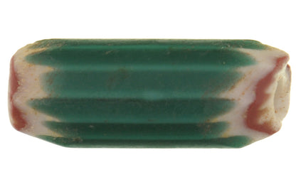 Antique green 4 layers Chevron Venetian Drawn Glass African Trade Bead SB-27064