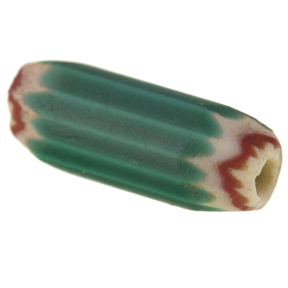 Antique green 4 layers Chevron Venetian Drawn Glass African Trade Bead SB-27064