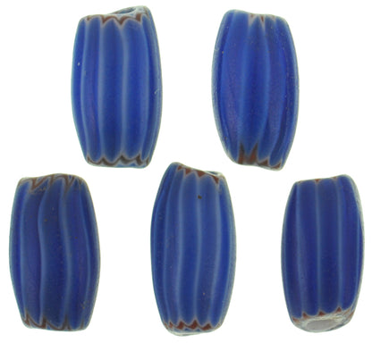 Nice Rare Old 6 layers Blue Chevron Venetian Glass Beads African trade SB-27573