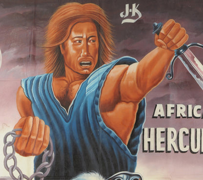 AFRICA HERCULES HAND PAINTED MOVIE POSTER IN GHANA FOR THE LOCAL CINEMA FILM WALL ART DETAILS