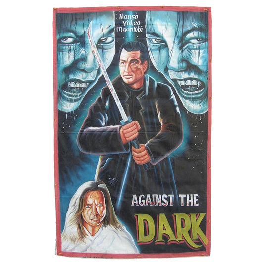 AGAINST THE DARK MOVIE POSTER HAND PAINTED FOR THE LOCAL CINEMA WALL ART