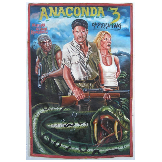 ANACONDA 3 MOVIE POSTER HAND PAINTED IN GHANA WEST AFRICAN WALL ART