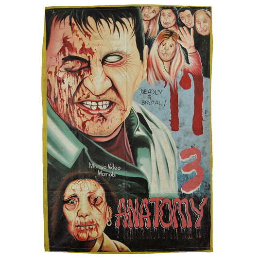 ANATOMY 2 MOVIE POSTER HAND PAINTED IN GHANA ON USED FLOUR SACKS