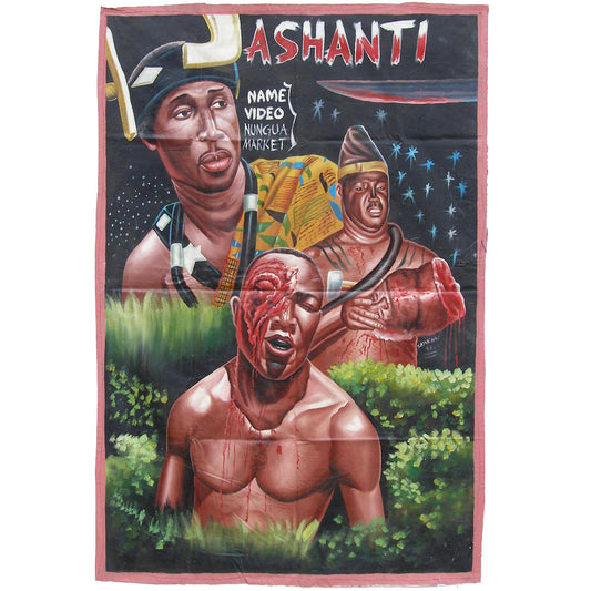 ASHANTI HAND PAINTED AFRICAN MOVIE POSTER FROM GHANA