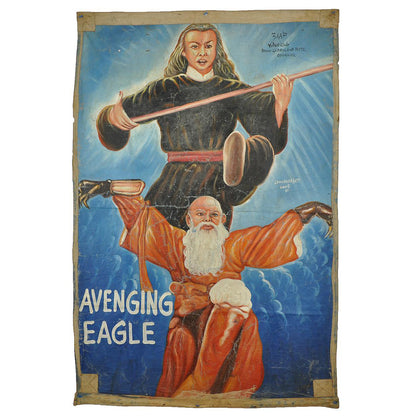 Avenging Eagle Movie Poster - Hand-Painted Ghanaian Cinema Art