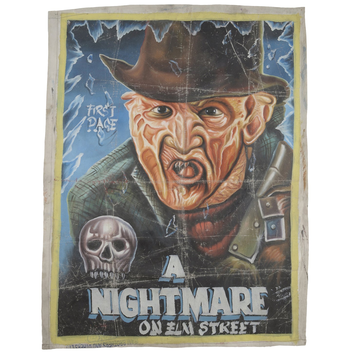 A nightmare on Elm street hand painted in Ghana West Africa for the local cinema film art