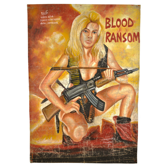 BLOOD RANSOM MOVIE POSTER HAND PAINTED IN GHANA FOR THE LOCAL CINEMA ART