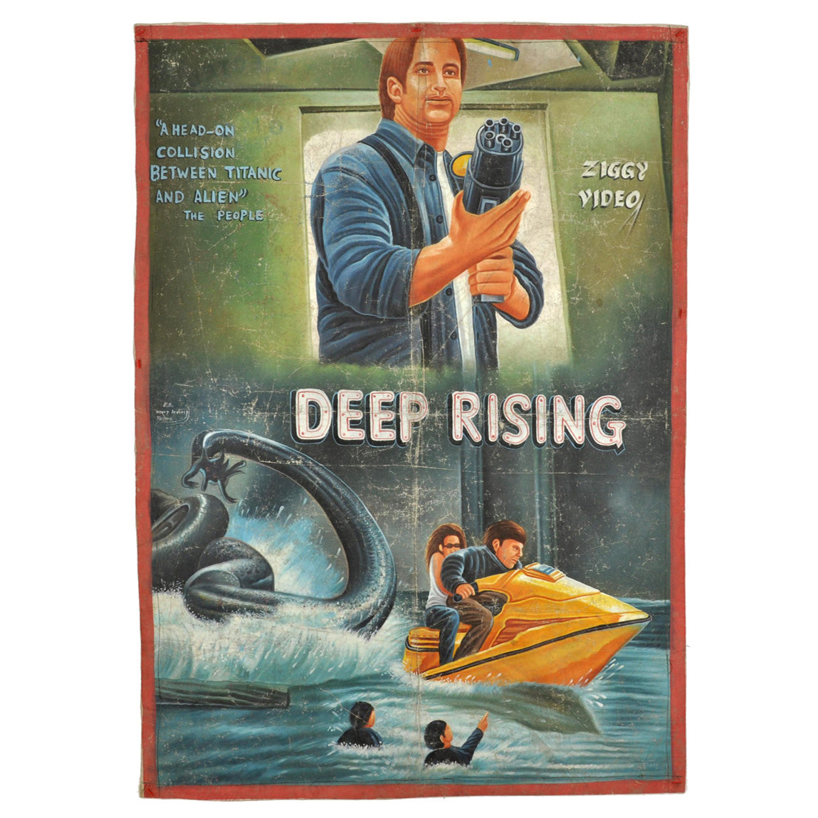 DEEP RISING MOVIE POSTER GHANAIAN HAND PAINTED CINEMA FILM ART