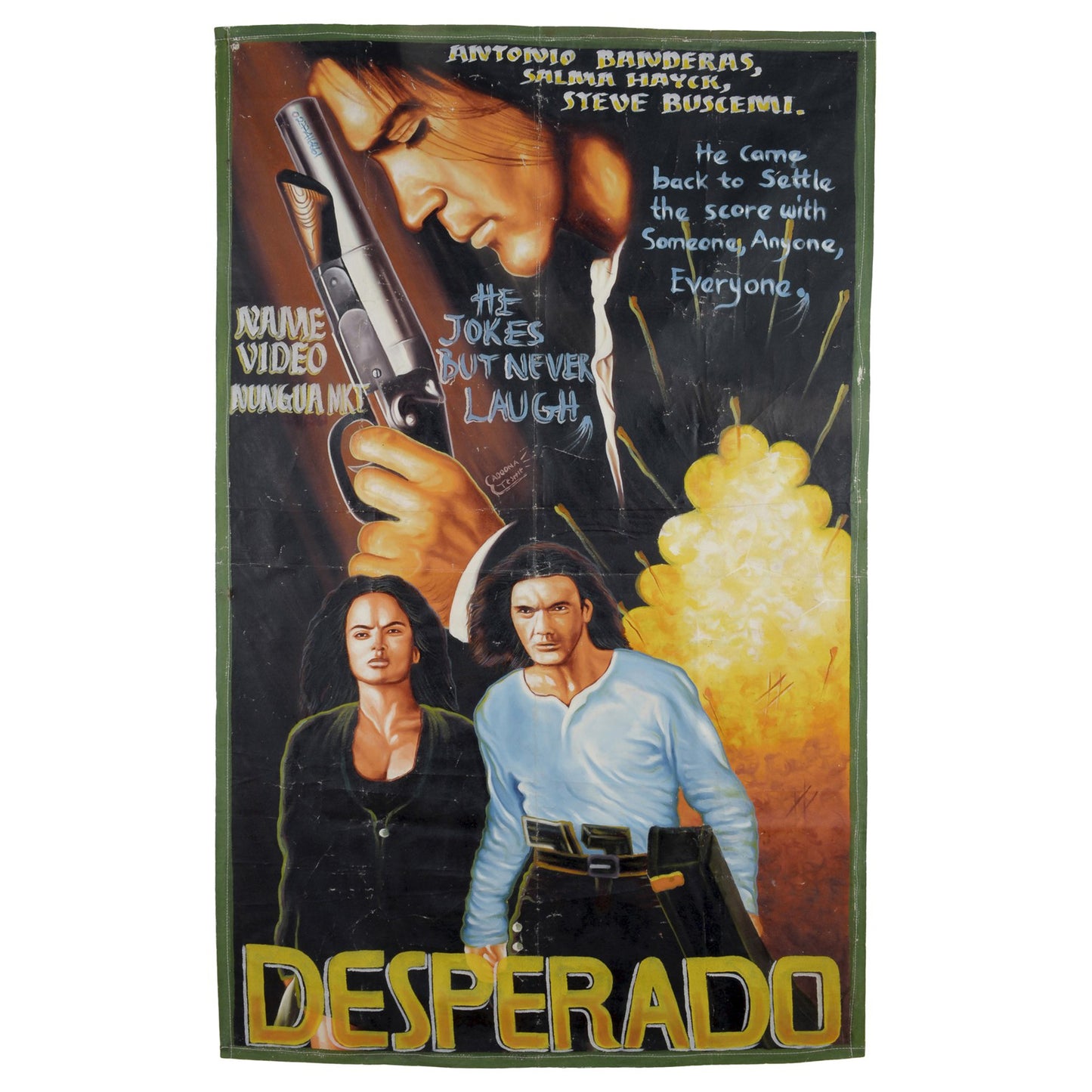 DESPERADO MOVIE POSTER HAND PAINTING IN GHANA CINEMA WALL ART