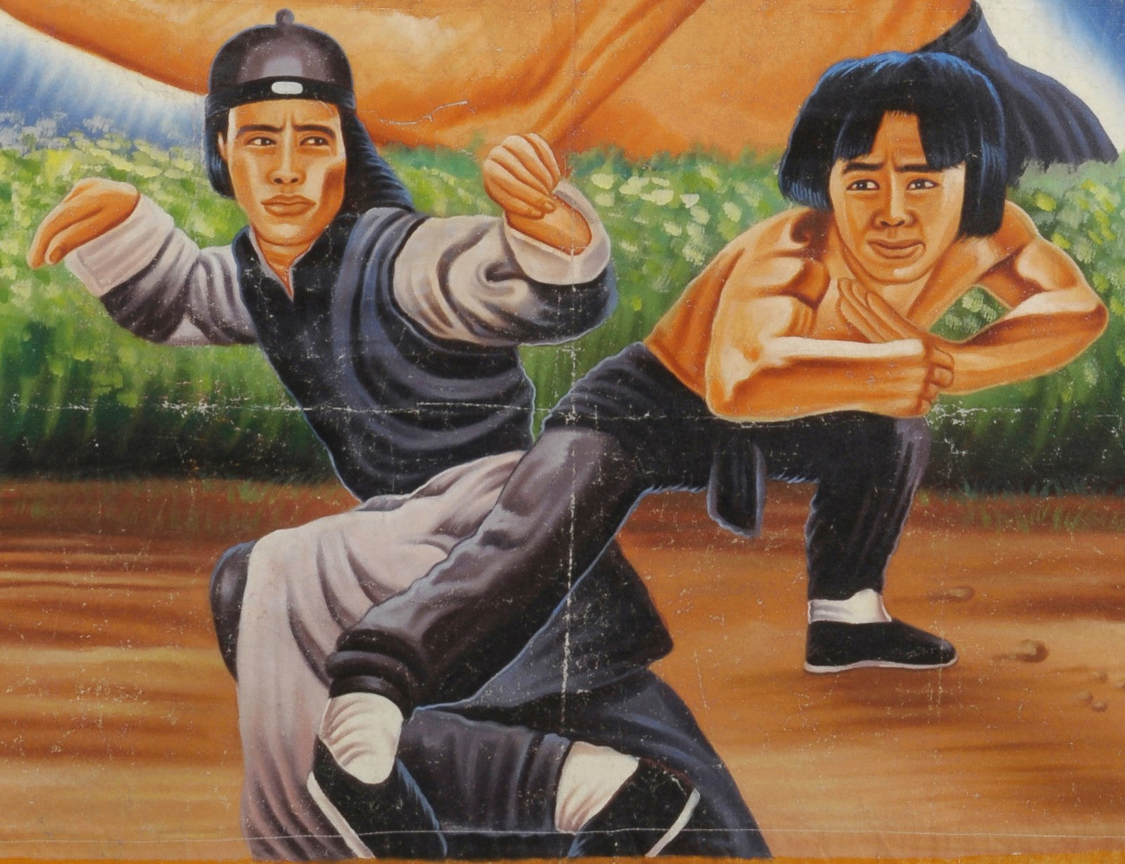 DRUNKEN MASTER 2 MARTIAL ARTS MOVIE POSTER HAND PAINTED IN GHANA FOR CINEMA WALL ART