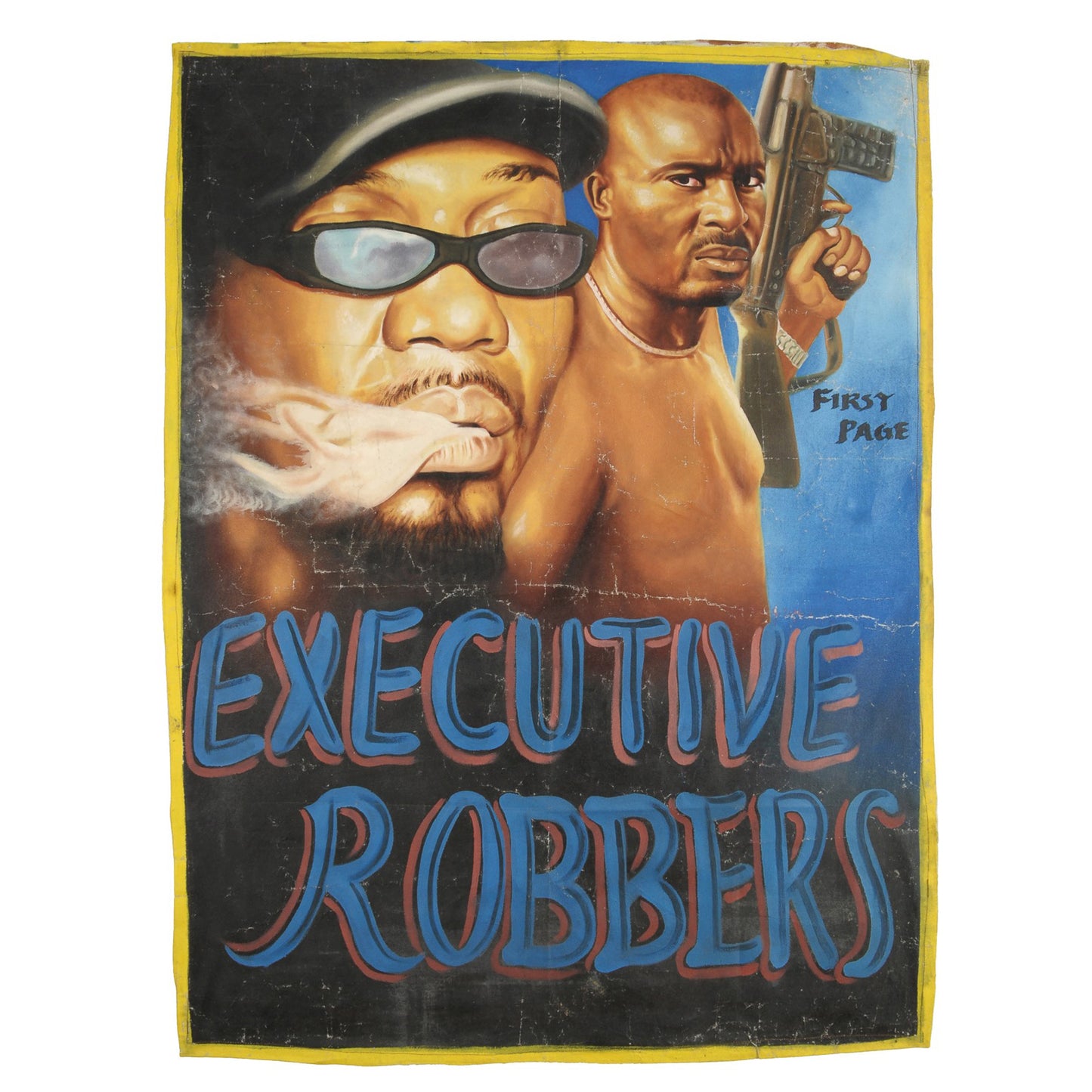 EXECUTIVE ROBBERRS AFRICAN MOVIE POSTER GHANAIAN HAND PAINTING CINEMA WALL ART