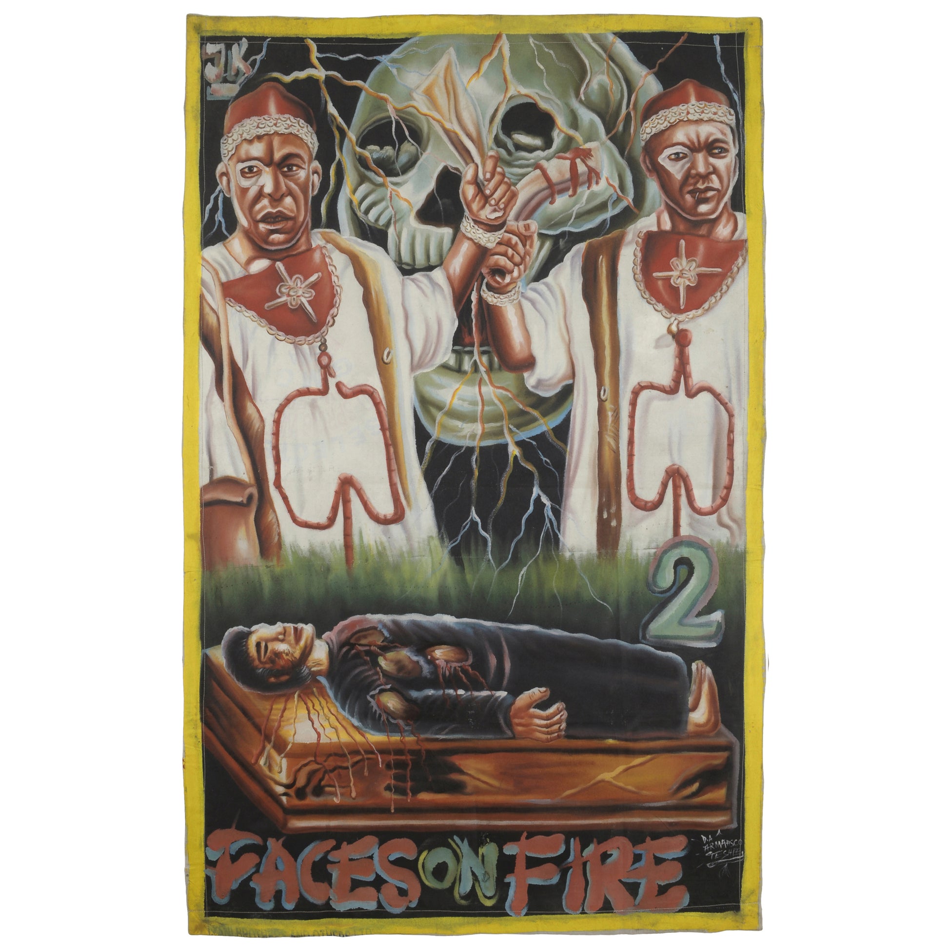 FACES ON FIRE 2 Movie Poster – Authentic Ghanaian Hand-Painted Art