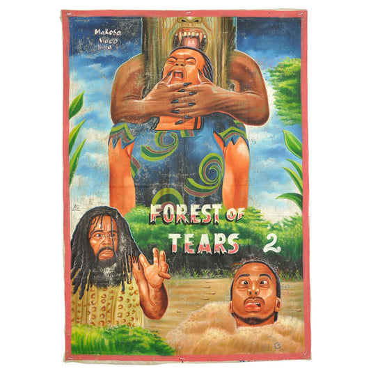 FOREST OF TEARS 2 AFRICAN MOVIE POSTER HAND PAINTED IN GHANA FOR THE LOCAL CINEMA NIGERIA FILM