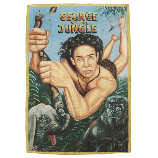 GEORGE OF THE JUNGLE MOVIE POSTER HAND PAINTED IN GHANA CINEMA FOR THE LOCAL CINEMA WALL ART