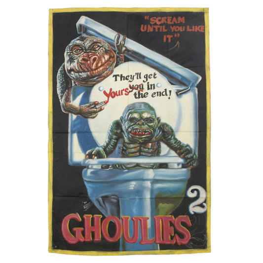 GHOULIES 2 MOVIE POSTER HAND PAINTED IN GHANA HORROR WALL ART