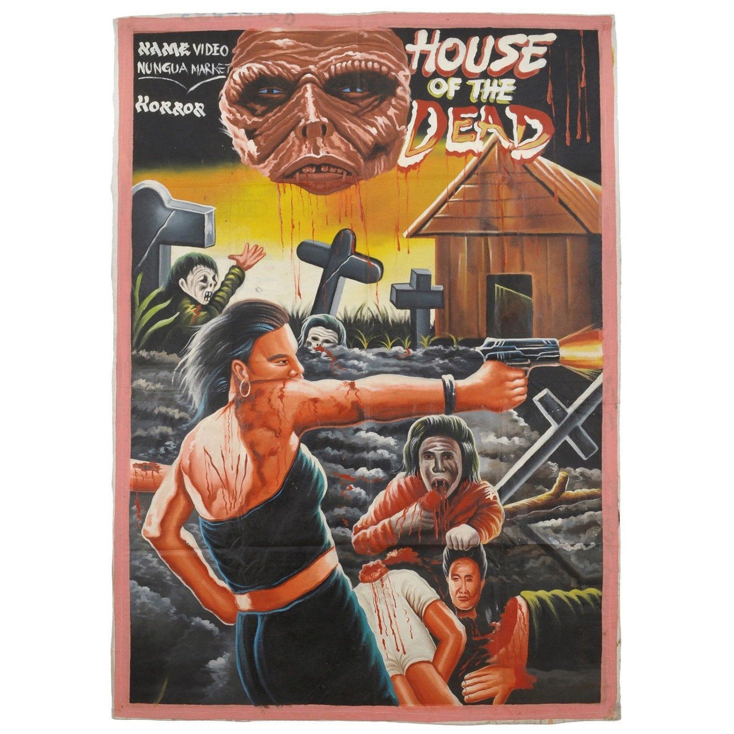 House of the dead  movie poster hand painted in Ghana for the local cinema art