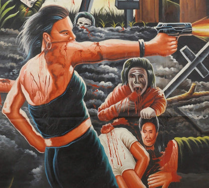 House of the dead  movie poster hand painted in Ghana for the local cinema art more details