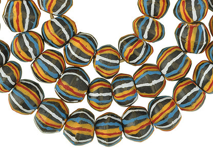 West African Beads Krobo recycled glass trade beads Ghana powder bicone king SB-35318