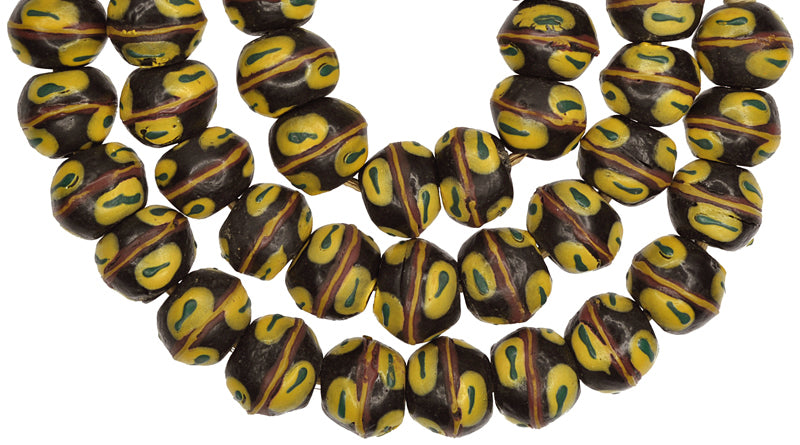 New African glass trade beads King Krobo powderglass beads Ghana Dipo ceremony SB-35155