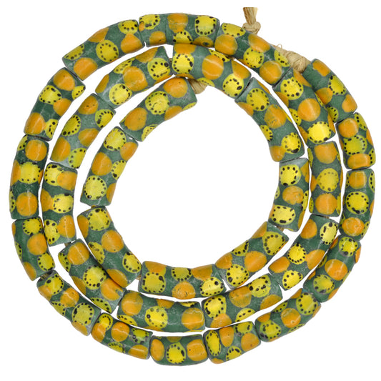 Nice Matching Strand new African Krobo eye Powder Glass Trade Beads Ghana SB-24537