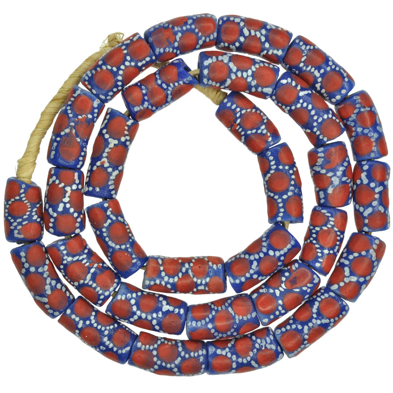 Nice Strand African Krobo fancy Powder Glass Trade Beads SB-23788