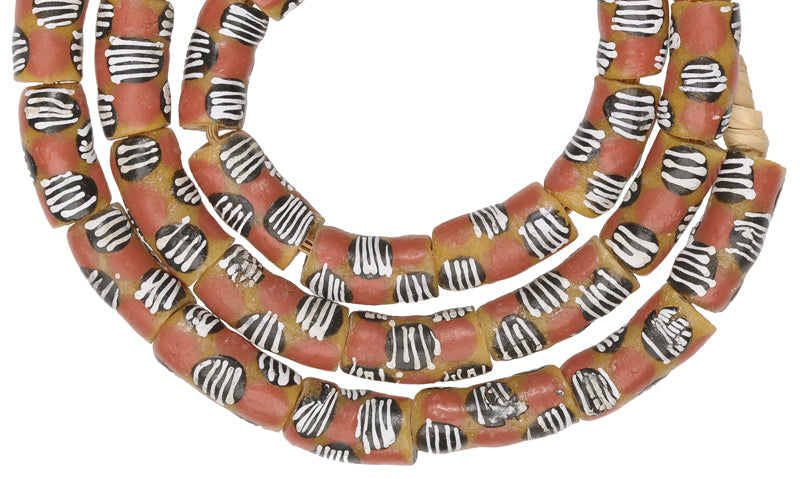 Nice Matching Strand new African fancy Powder Glass Trade Beads Krobo Ghana SB-25779