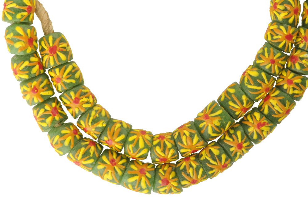 Beads powder recycled glass handmade African trade Krobo necklace SB-29878