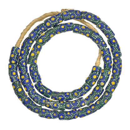 Nice Strand African Krobo fancy Powder Glass Trade Beads SB-23822