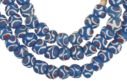 New Matching Strand African Krobo fancy Powder Glass Trade Beads Ghana SB-28781