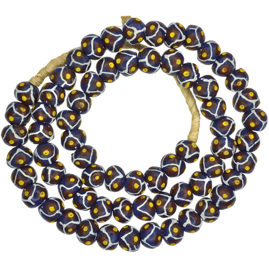 West African Beads Krobo recycled glass trade beads from Ghana "millefiori" SB-24387