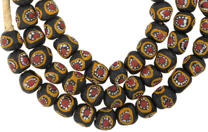 Nice African Krobo Eye Fancy Powderglass Trade Glass Beads Ghana SB-28678