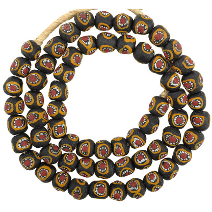 Nice African Krobo Eye Fancy Powderglass Trade Glass Beads Ghana SB-28678