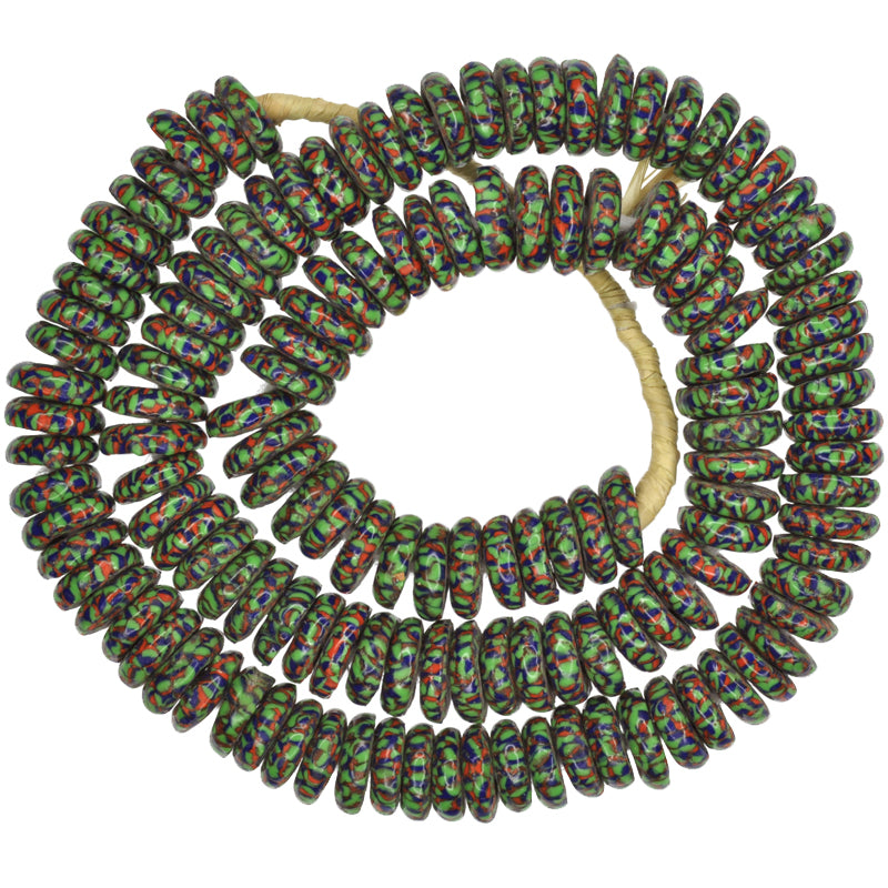 New disks Recycled Glass Trade Beads Krobo Ghana Africa SB-24350