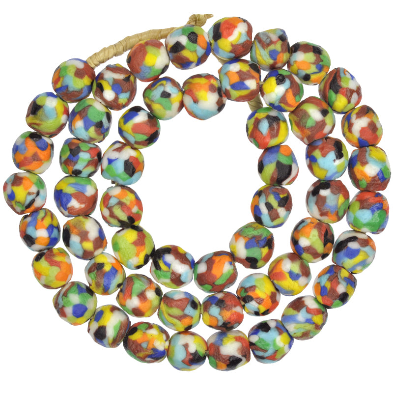 New Krobo glass beads handmade from recycled tiny seed beads Ghana African trade SB-35331