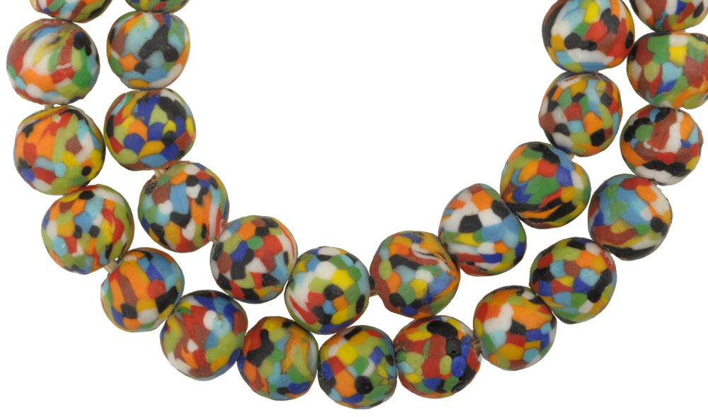 Nice Matching Strand X-Large New Recycled Glass Trade Beads Krobo Ghana Africa SB-28683