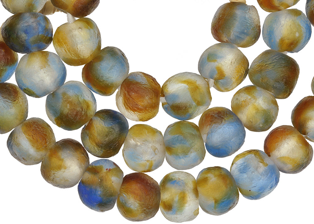 African Trade Beads Krobo recycled glass trade beads Ghana powder glass new SB-28724