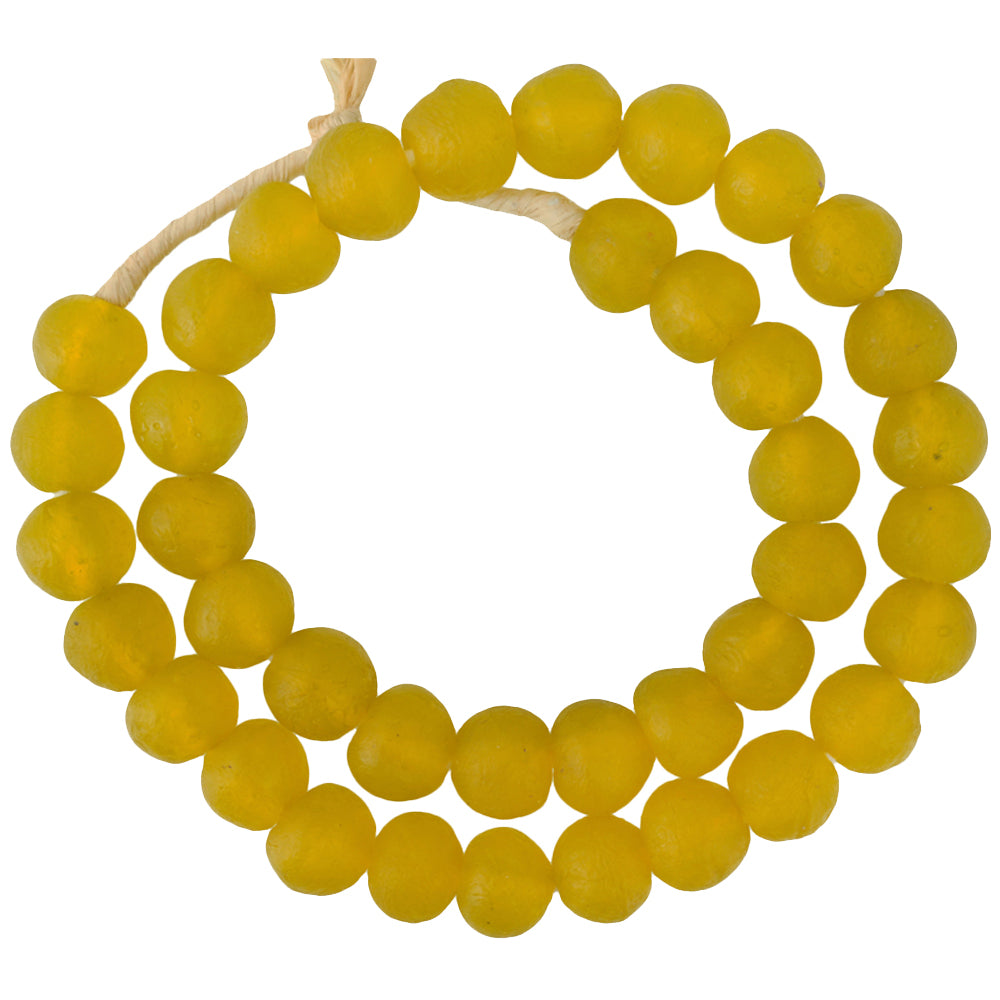 Krobo recycled powder glass beads translucent African trade Ghana XL SB-29632