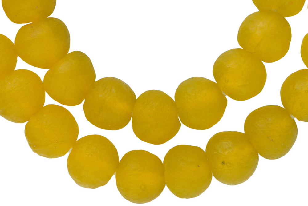 Krobo recycled powder glass beads translucent African trade Ghana XL SB-29632