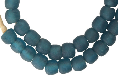 Handmade beads recycled glass powder translucent Krobo African trade SB-29674