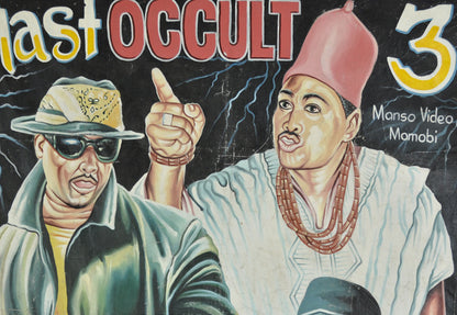 LAST OCCULT 3 AFRICAN MOVIE POSTER HAND PAINTED IN GHANA FOR OUTSIDER ART DETAILS