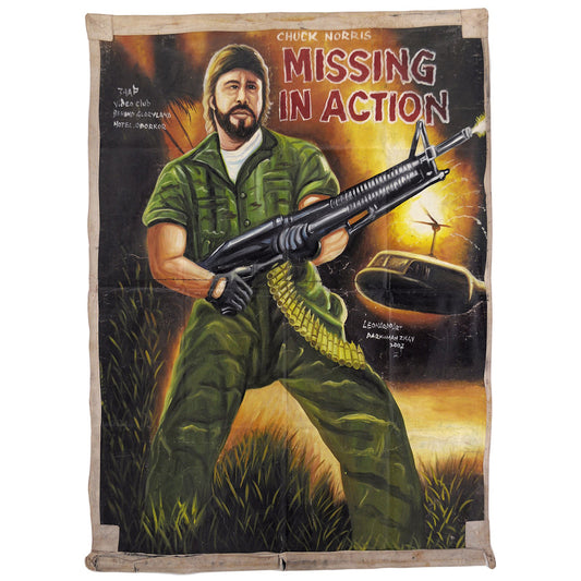 MISSING IN AUCTION GHANAIAN HAND PAINTED MOVIE POSTER