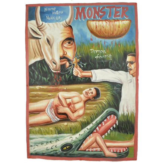 MONSTER HAND PAINTED MOVIE POSTER FROM GHANA