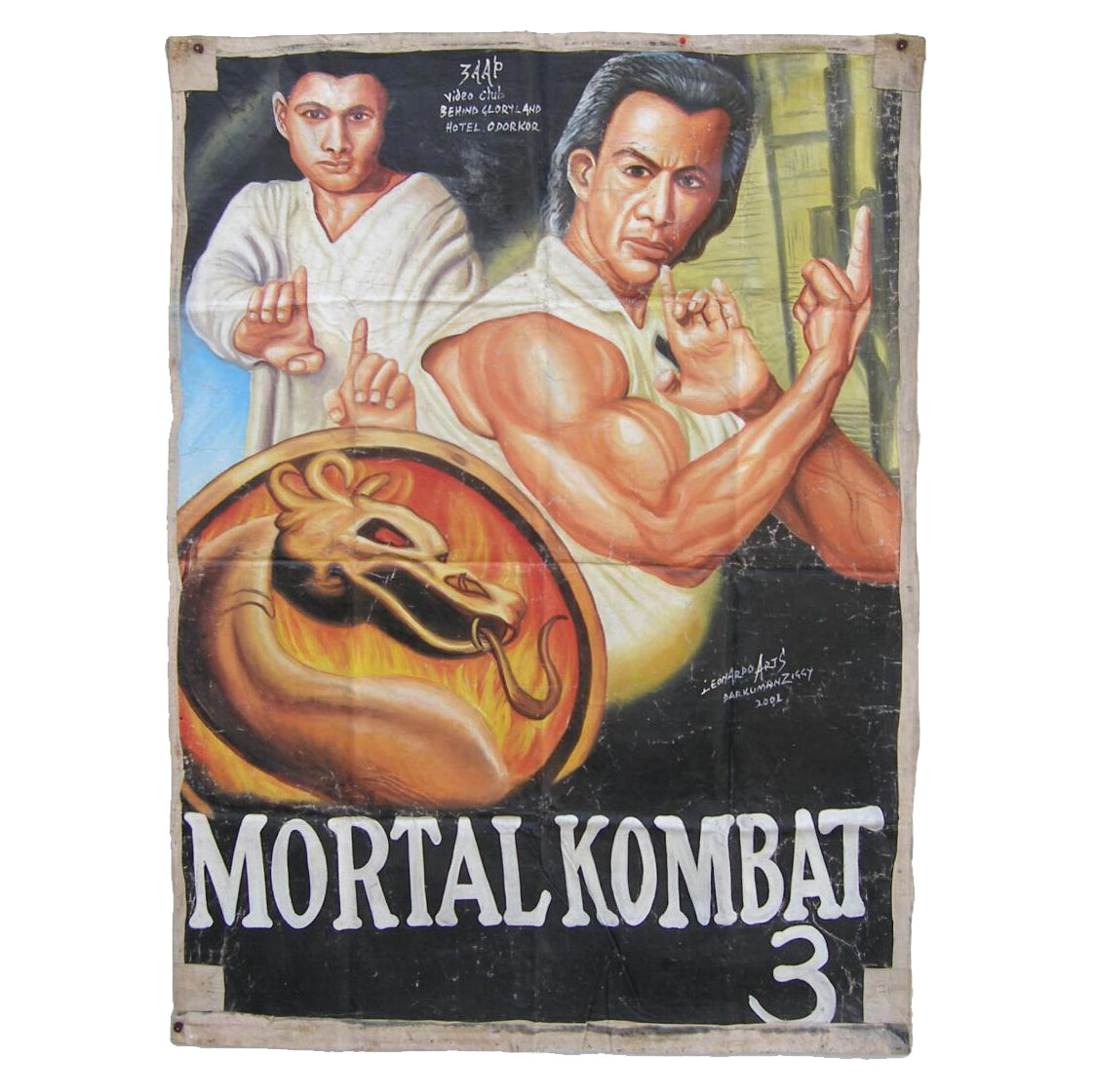MORTAL KOMBAT 3 MOVIE POSTER HAND PAINTED IN GHANA FOR THE LOCAL CINEMA FILM ART