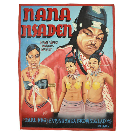 NANA NSADEN AFRICAN GHANAIAN HAND PAINTED MOVIE POSTER OUTSIDER ART