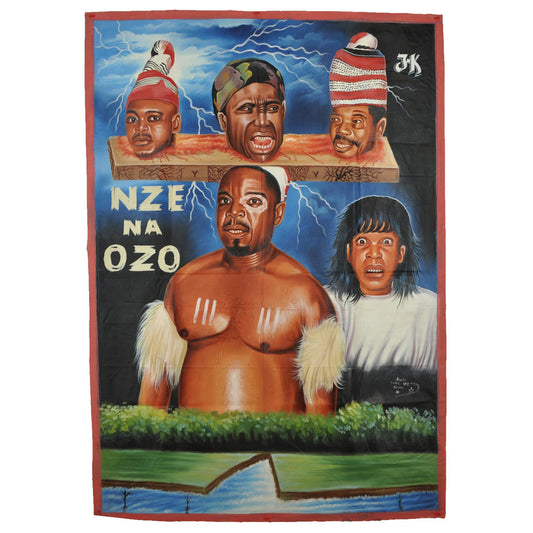 NZE NA OZO AFRICAN MOVIE POSTER HAND PAINTED IN GHANA FOR CINEMA WALL ART