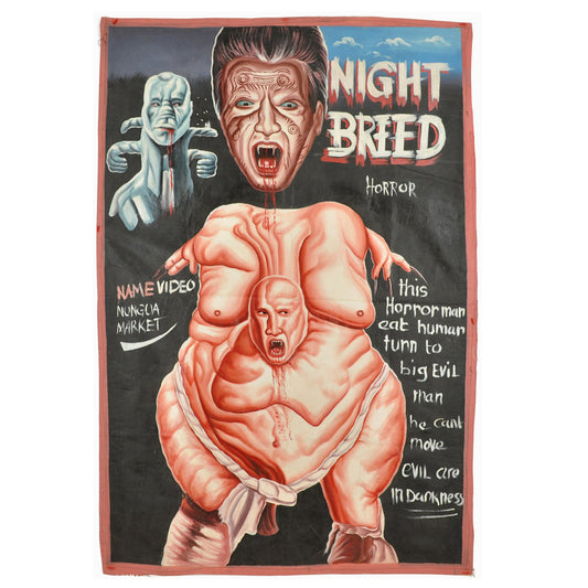 Night Breed movie poster hand painted in Ghana for the local Cinema Art details