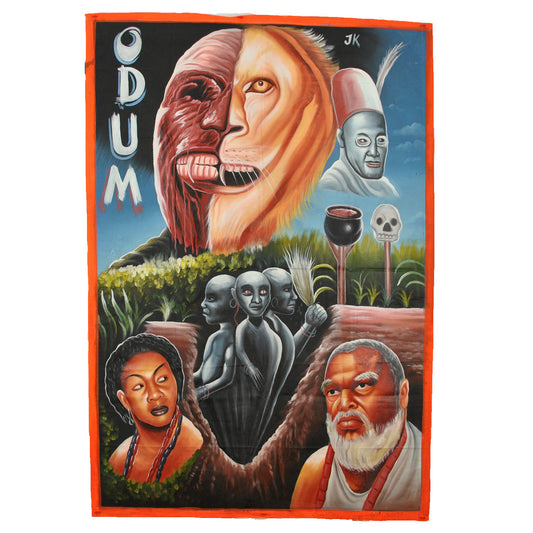 ODUM AFRICAN MOVIE POSTER HAND PAINTED IN GHANA FOR THE LOCAL CINEMA