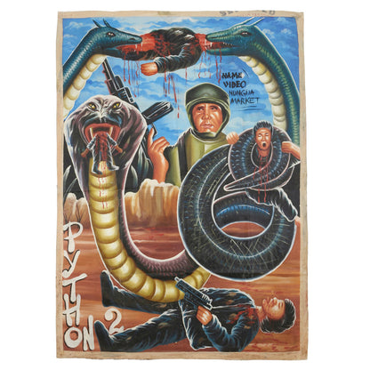 PYTHON 2 MOVIE POSTER HAND PAINTED IN GHANA HORROR FILM ART