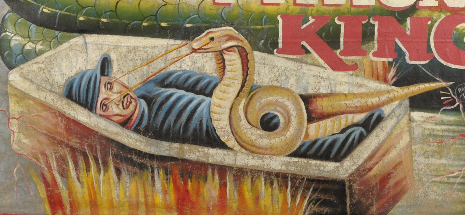 PYTHON KING MOVIE POSTER GHANAIAN HAND PAINTED CINEMA FILM ART